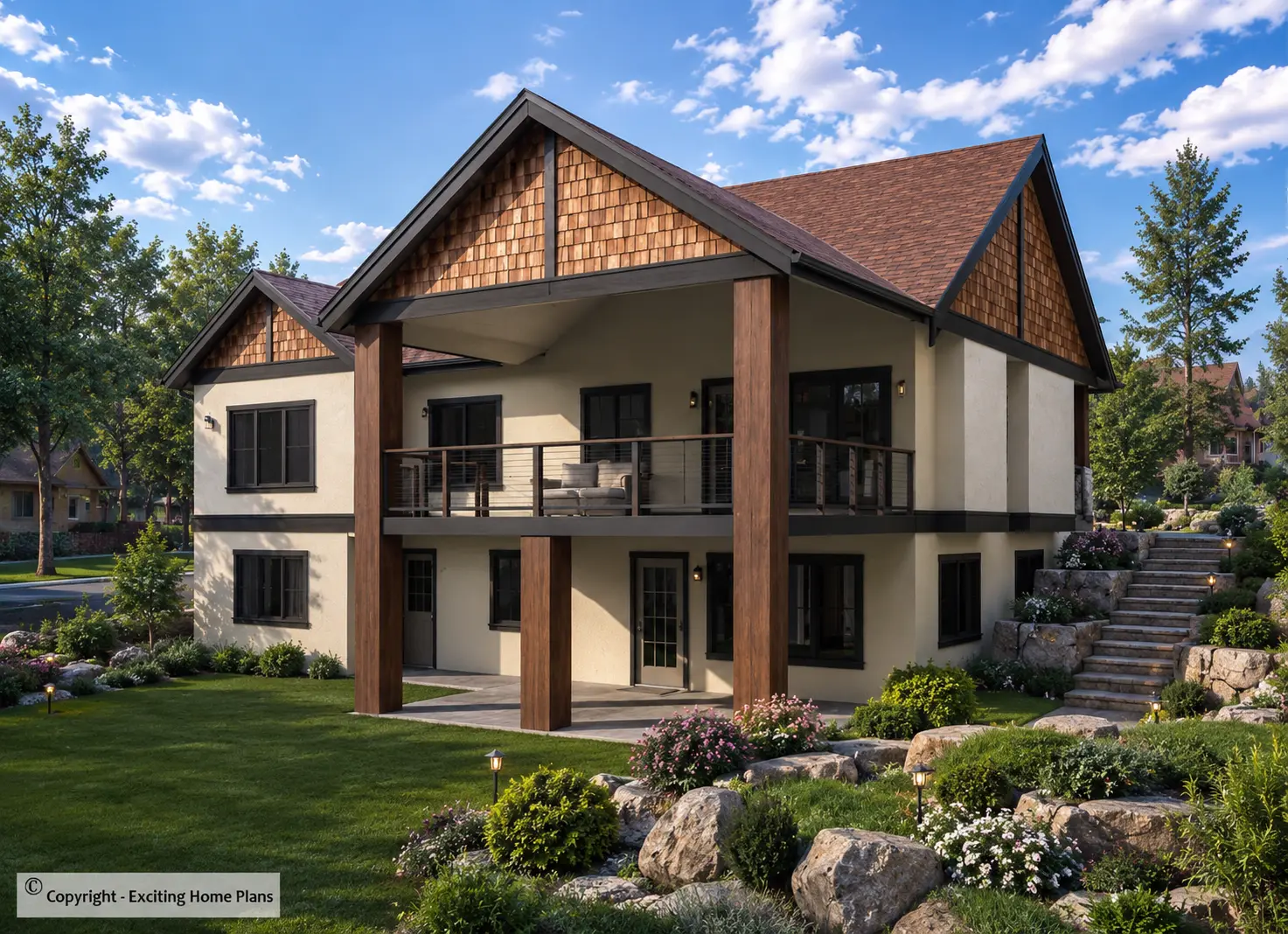 1-Story House Plan with Basement 1758 ft²: 5 Beds, Home Office, 3 Baths, Open Floor Plan, 2-Car Garage