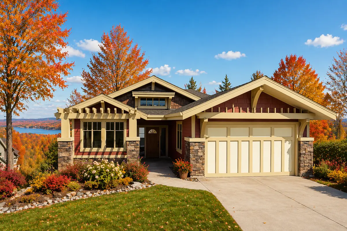 House Plan: 1588 ft², 1.5 Stories, 3 Beds, 2.5 Baths, 1-Car Garage