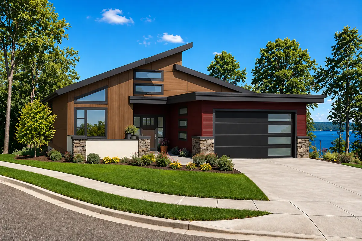 House Plan: 1588 ft², 1 Story + Basement, 4 Beds, Home Office, 3 Baths, Open Floor Plan, 2-Car Garage