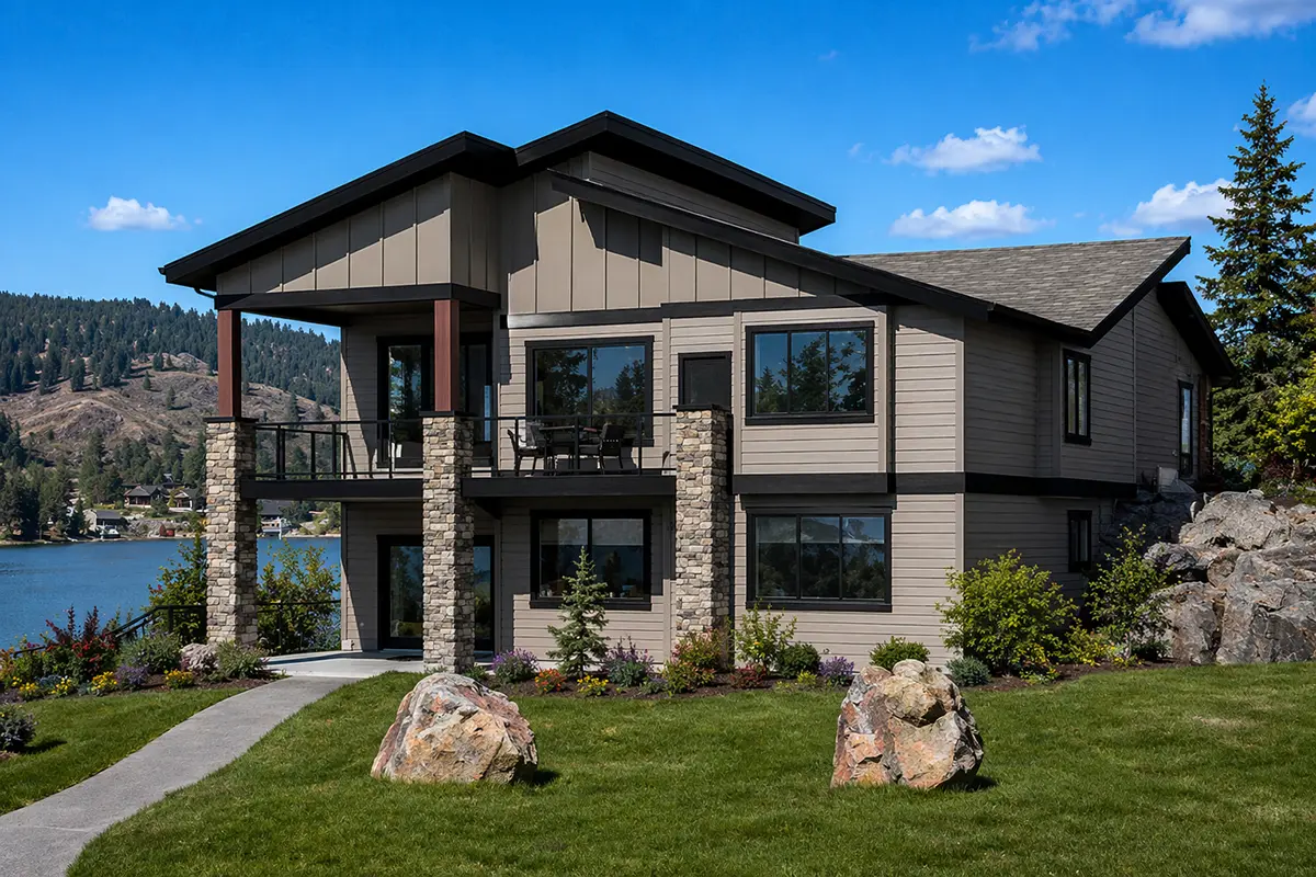 House Plan: 1676 ft², 1 Story + Basement, 5 Beds, 3 Baths, Open Floor Plan, 2-Car Garage