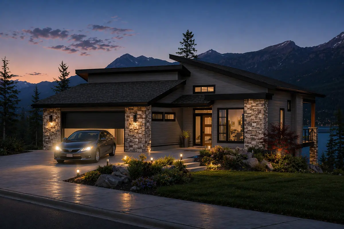 House Plan: 1676 ft², 1 Story + Basement, 5 Beds, 3 Baths, Open Floor Plan, 2-Car Garage