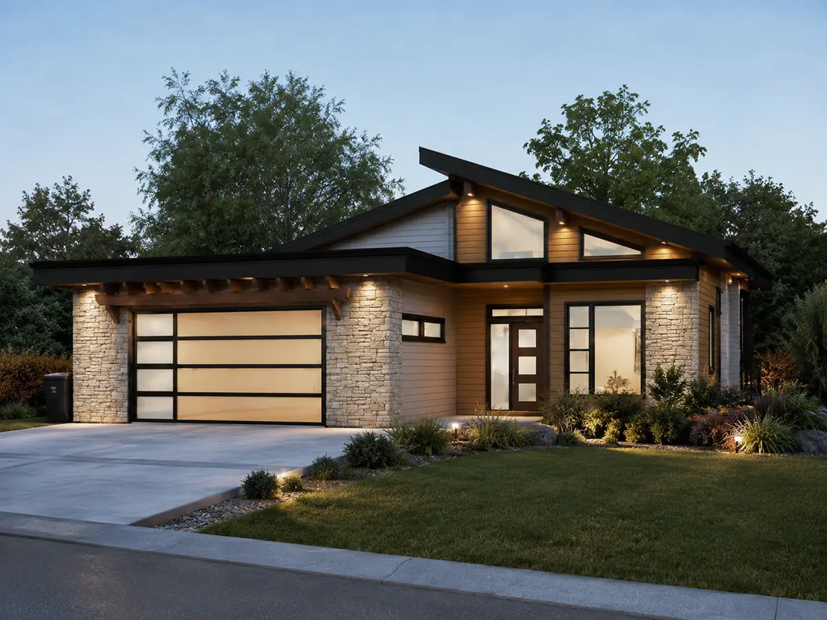 House Plan: 1669 ft², 1 Story + Basement, 5 Beds, 3 Baths, Open Floor Plan, 2-Car Garage