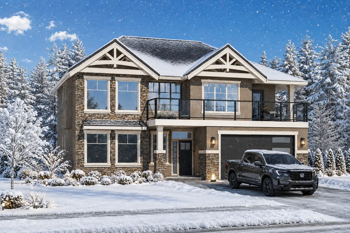 2-Story House Plan 2967 ft²: 5 Beds, 3 Baths, Open Floor Plan, 2-Car Garage