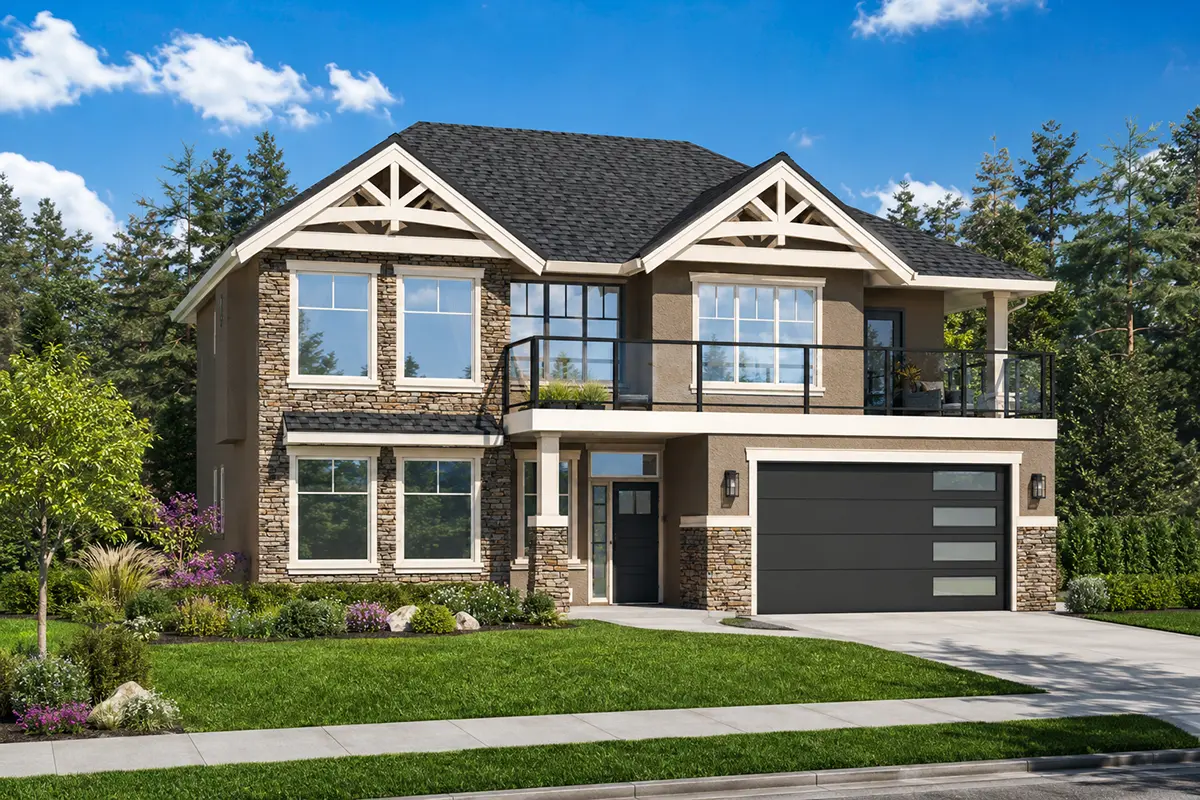 2-Story House Plan 2967 ft²: 5 Beds, 3 Baths, Open Floor Plan, 2-Car Garage