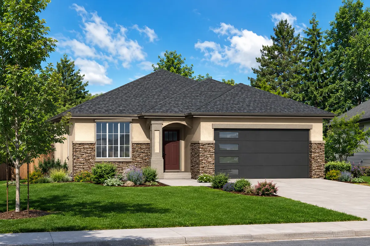 1-Story House Plan with Basement 1661 ft²: 4 Beds, 3 Baths, Open Floor Plan, 2-Car Garage