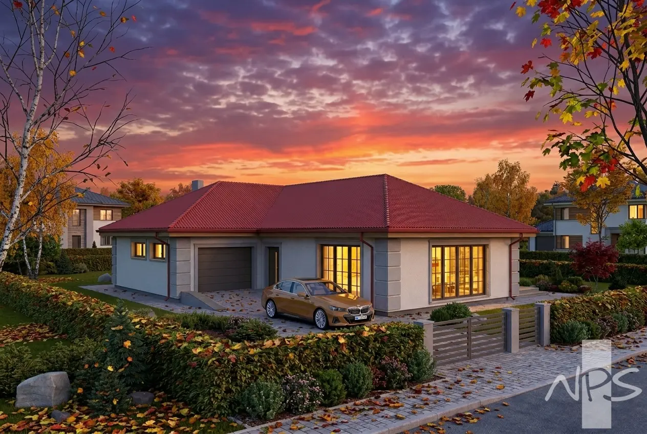 House Plan: 1496 ft², 1 Story, 3 Beds, 1.5 Baths, 1-Car Garage