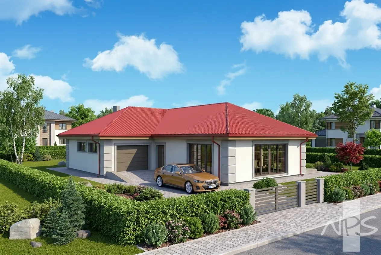 House Plan: 1496 ft², 1 Story, 3 Beds, 1.5 Baths, 1-Car Garage