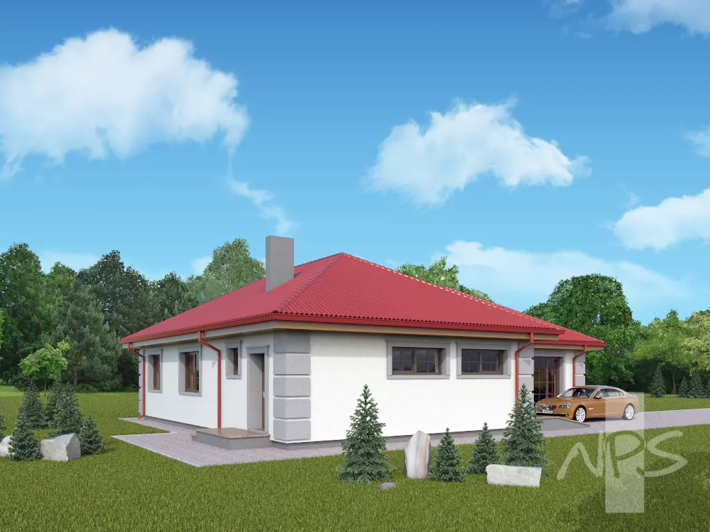 House Plan: 1496 ft², 1 Story, 3 Beds, 1.5 Baths, 1-Car Garage