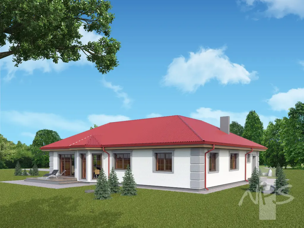House Plan: 1496 ft², 1 Story, 3 Beds, 1.5 Baths, 1-Car Garage
