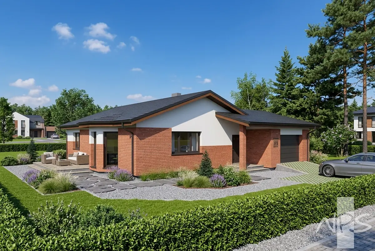 House Plan: 1301 ft², 1 Story, 3 Beds, 2 Baths, Open Floor Plan, 1-Car Garage