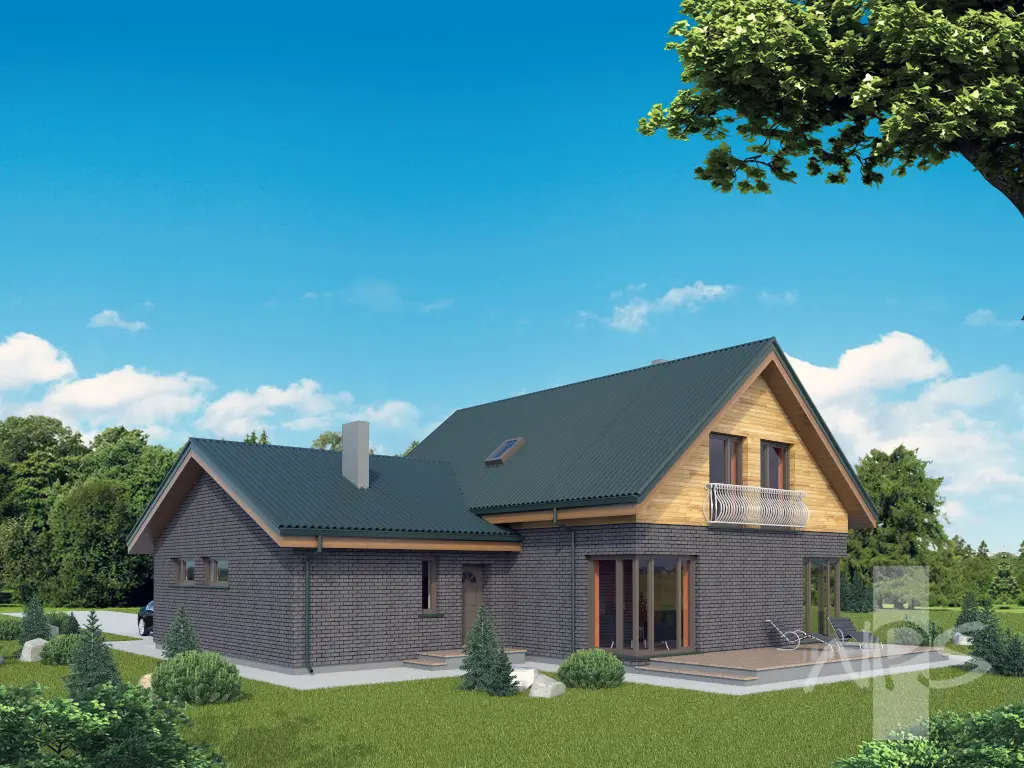 House Plan: 1897 ft², 1.5 Stories, 3 Beds, Home Office, 1.5 Baths, 2-Car Garage