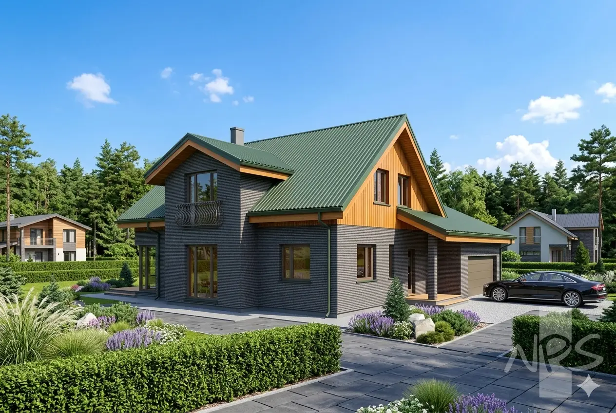 House Plan: 1897 ft², 1.5 Stories, 3 Beds, Home Office, 1.5 Baths, 2-Car Garage