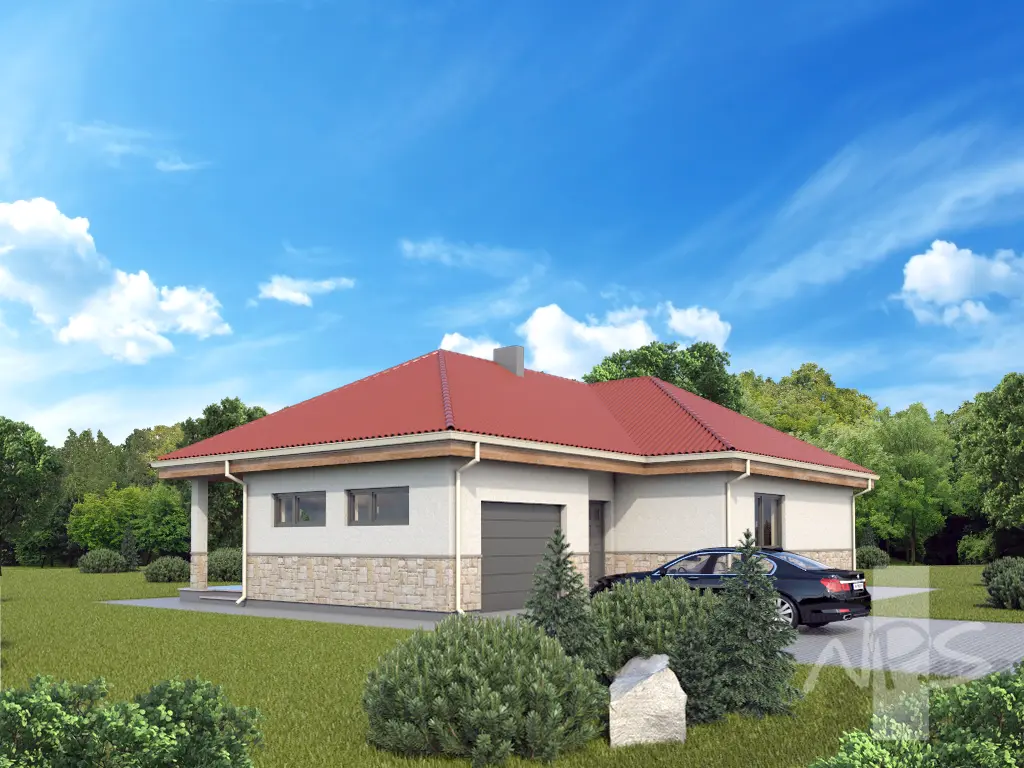 House Plan: 1296 ft², 1 Story, 2 Beds, 1.5 Baths, Open Floor Plan, 1-Car Garage