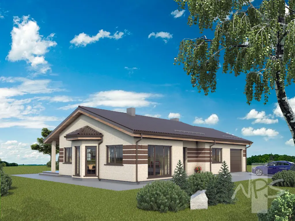 House Plan: 1375 ft², 1 Story, 3 Beds, 1.5 Baths, Open Floor Plan, 1-Car Garage