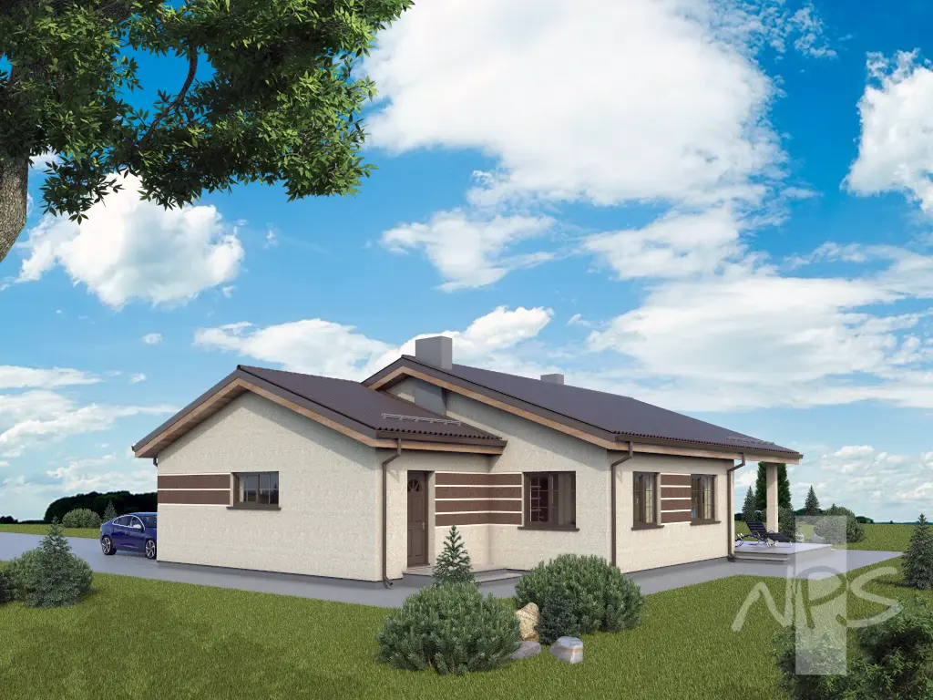 House Plan: 1375 ft², 1 Story, 3 Beds, 1.5 Baths, Open Floor Plan, 1-Car Garage