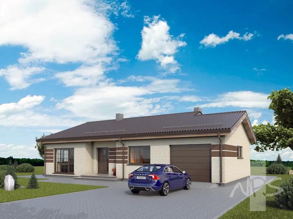 House Plan: 1375 ft², 1 Story, 3 Beds, 1.5 Baths, Open Floor Plan, 1-Car Garage