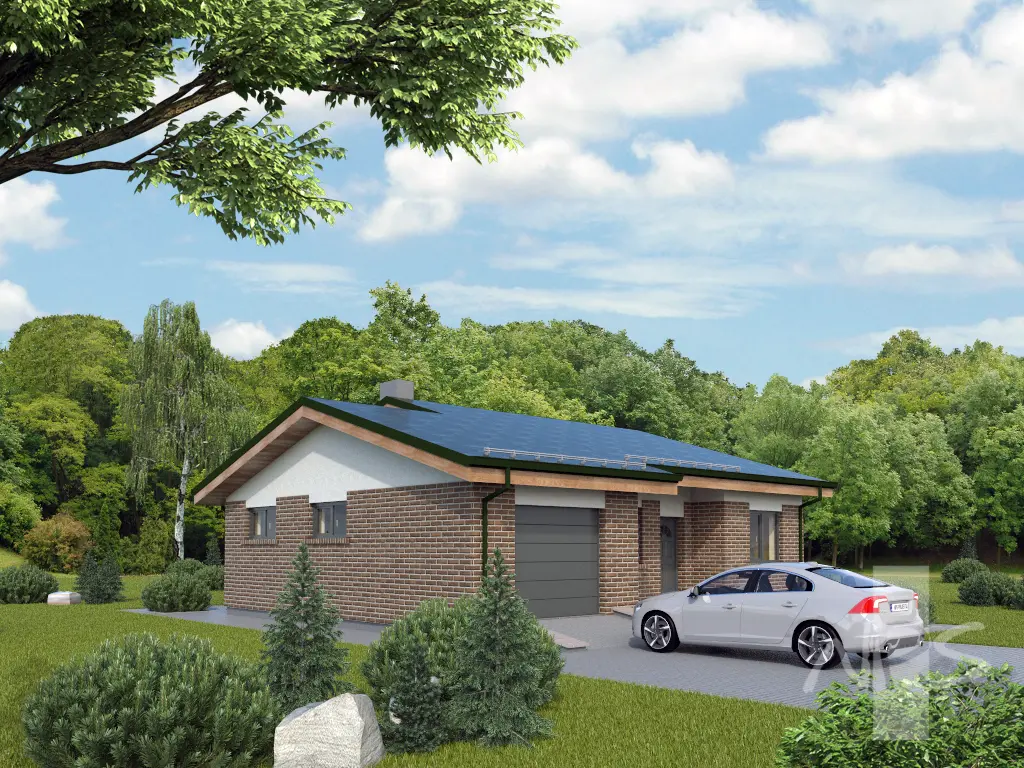 House Plan: 1037 ft², 1 Story, 2 Beds, Home Office, 1 Baths, 1-Car Garage