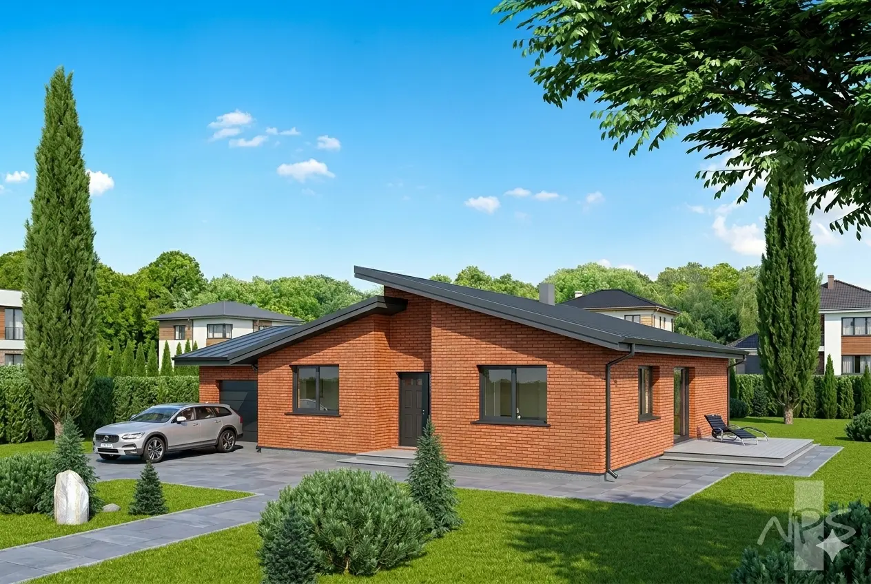 House Plan: 1370 ft², 1 Story, 3 Beds, 1 Baths, Open Floor Plan, 1-Car Garage