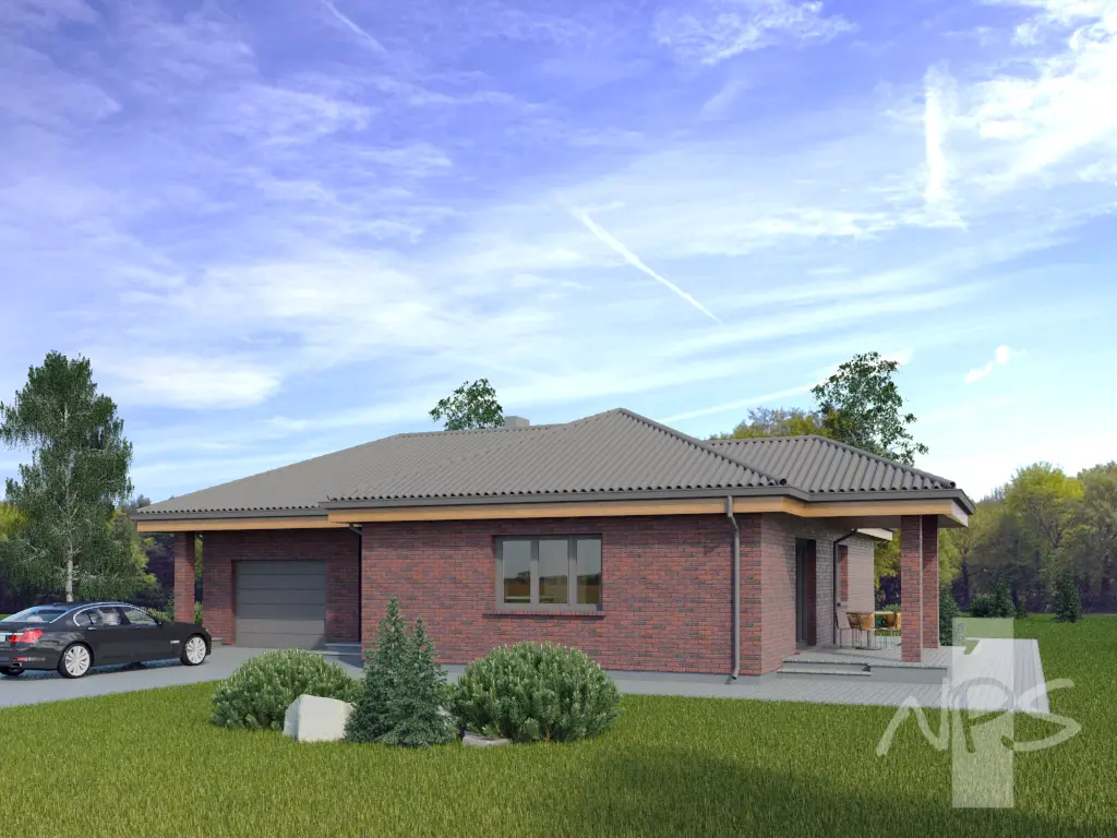 House Plan: 1295 ft², 1 Story, 3 Beds, 1 Baths, Open Floor Plan, 1-Car Garage