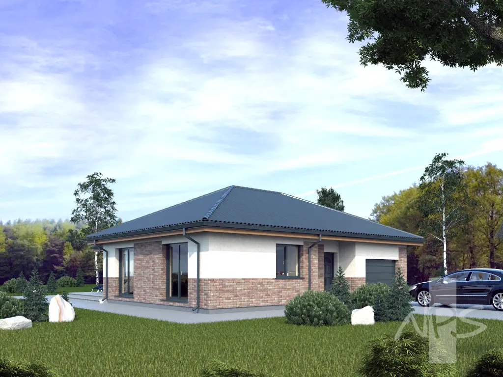 House Plan: 1390 ft², 1 Story, 2 Beds, Home Office, 1 Baths, Open Floor Plan, 1-Car Garage
