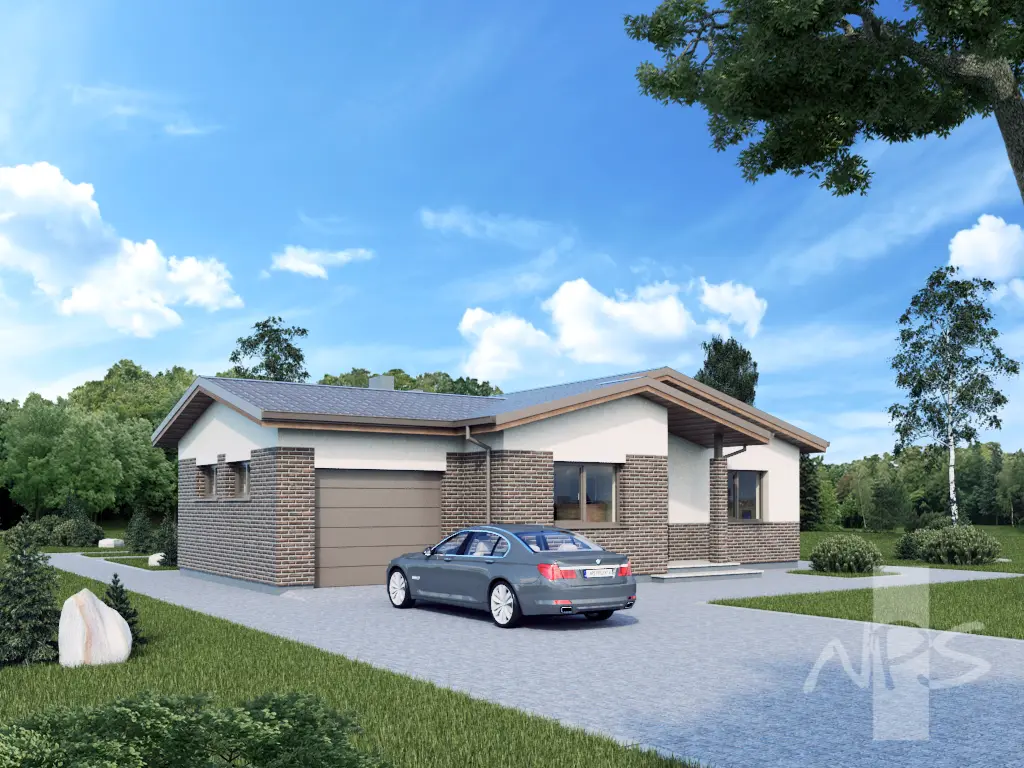 House Plan: 1448 ft², 1 Story, 3 Beds, Home Office, 1 Baths, 1-Car Garage