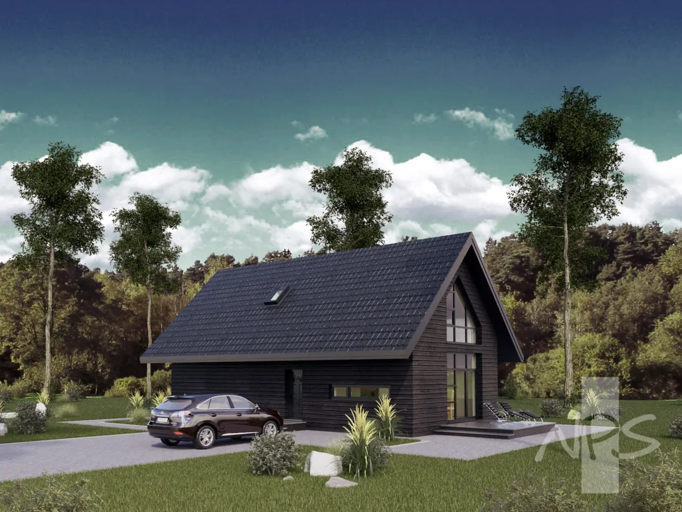 House Plan: 1377 ft², 1.5 Stories, 2 Beds, 2 Baths