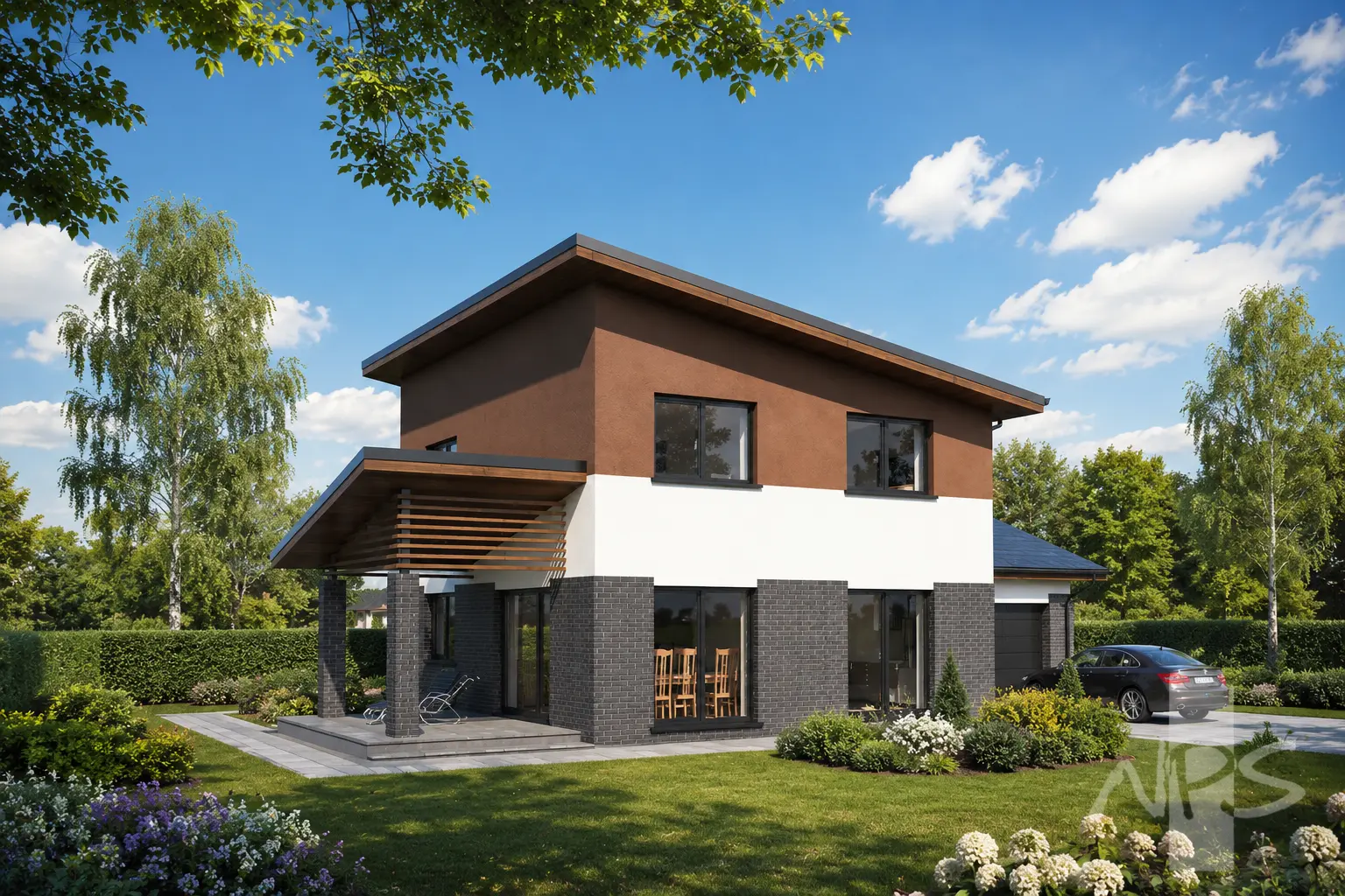 House Plan: 1509 ft², 2 Stories, 3 Beds, Home Office, 2 Baths, Open Floor Plan, 1-Car Garage