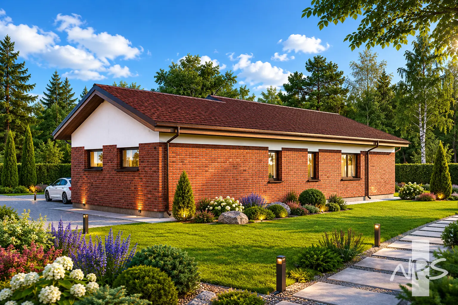 House Plan: 974 ft², 1 Story, 3 Beds, 1 Baths, Open Floor Plan, 1-Car Garage