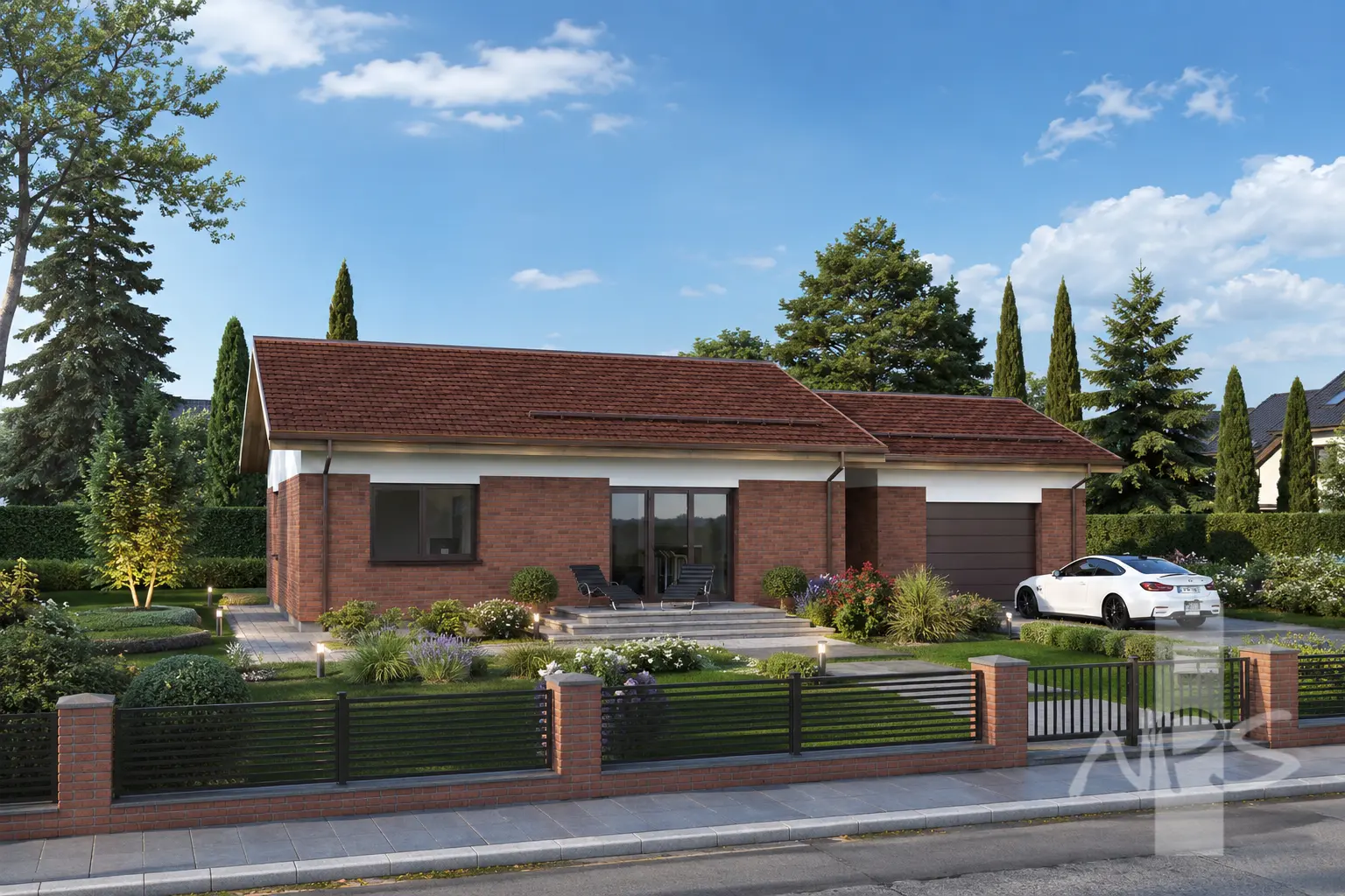 House Plan: 974 ft², 1 Story, 3 Beds, 1 Baths, Open Floor Plan, 1-Car Garage