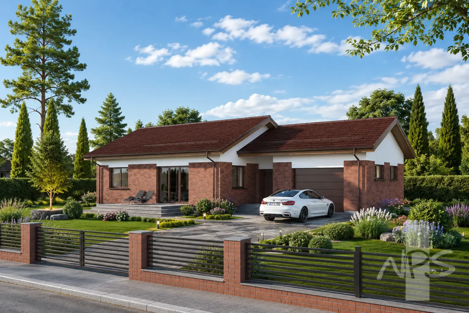 House Plan: 974 ft², 1 Story, 3 Beds, 1 Baths, Open Floor Plan, 1-Car Garage