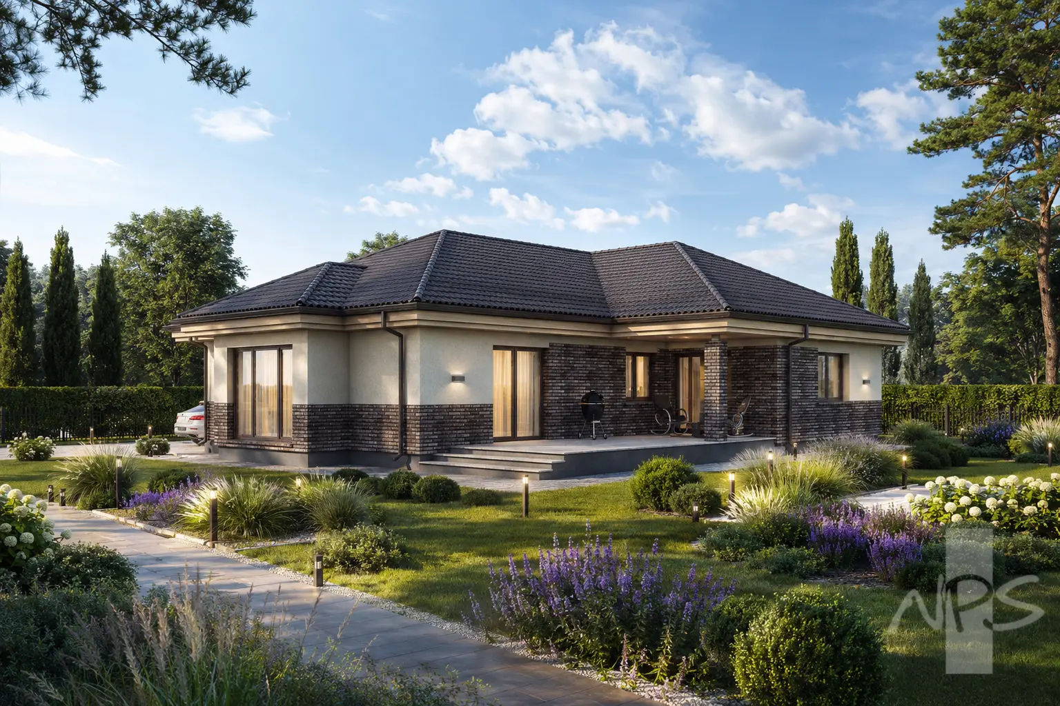 House Plan: 1414 ft², 1 Story, 3 Beds, 1 Baths, Open Floor Plan, 2-Car Garage