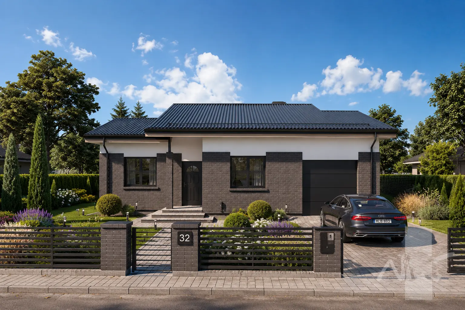House Plan: 1081 ft², 1 Story, 2 Beds, Home Office, 1 Baths, Open Floor Plan, 1-Car Garage