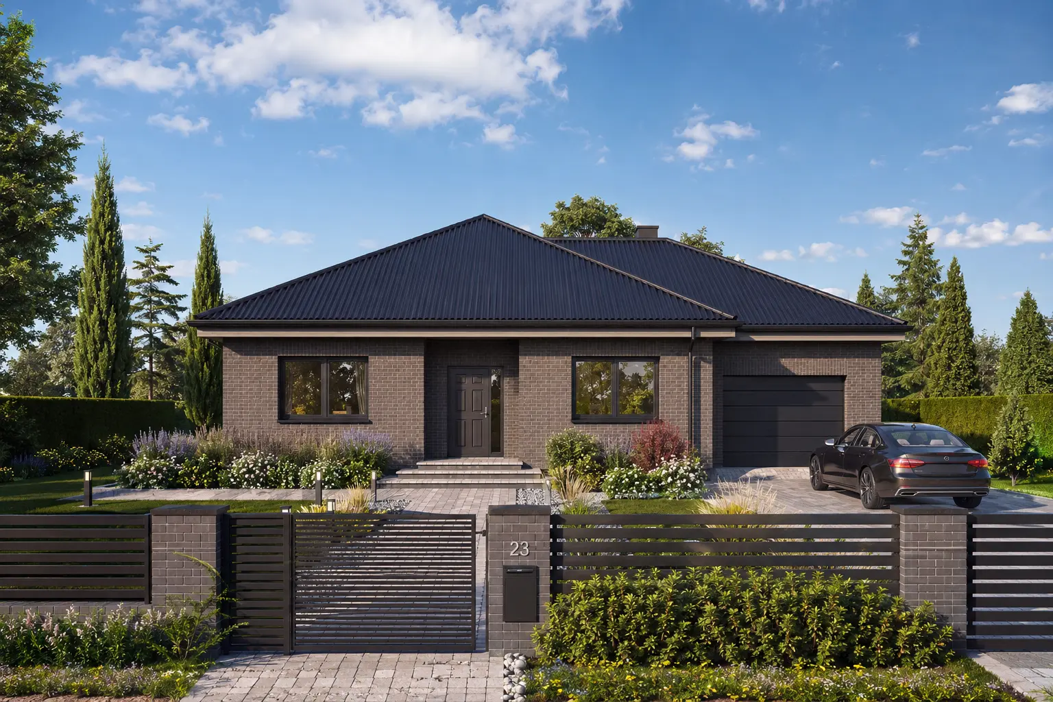 House Plan: 1163 ft², 1 Story, 3 Beds, 1 Baths, 1-Car Garage