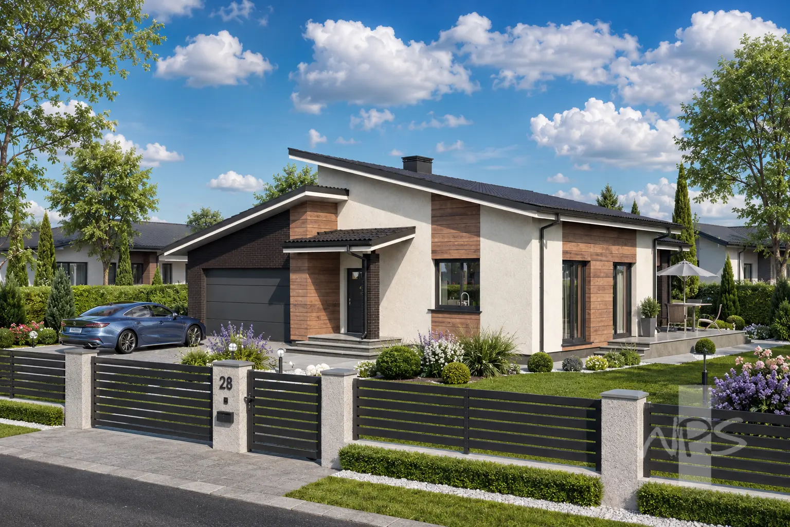 House Plan: 1345 ft², 1 Story, 3 Beds, 1 Baths, Open Floor Plan, 2-Car Garage