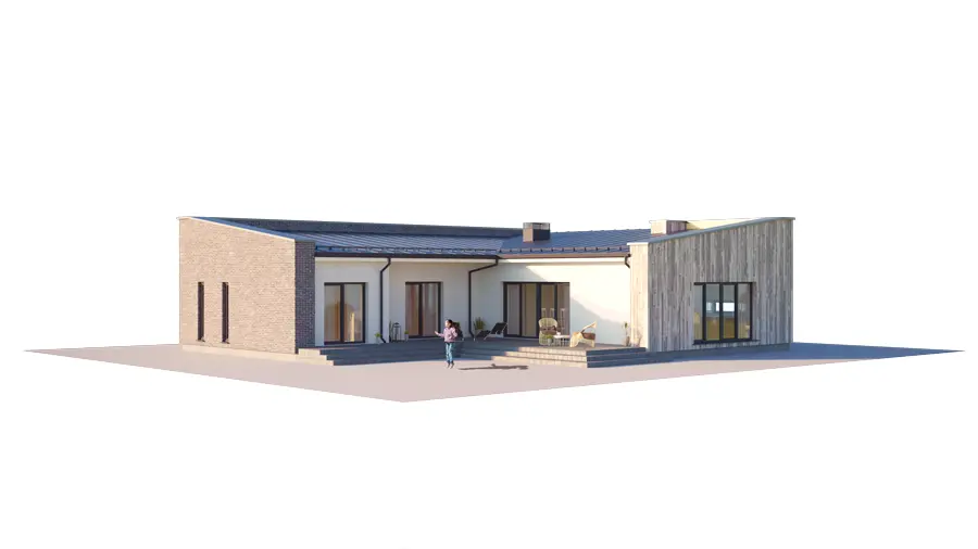 House Plan: 1299 ft², 1 Story, 3 Beds, 1.5 Baths, Open Floor Plan