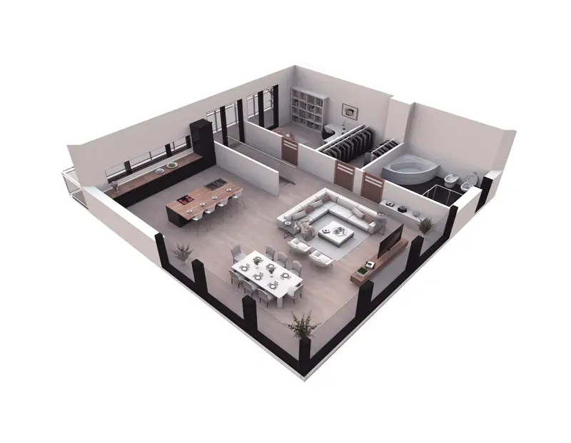 House Plan: 2057 ft², 2 Stories, 3 Beds, Home Office, 2 Baths, Open Floor Plan