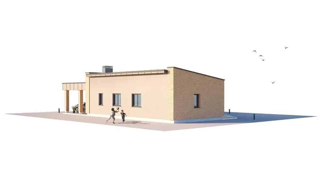 House Plan: 1352 ft², 1 Story, 3 Beds, 2 Baths, Open Floor Plan, Carport