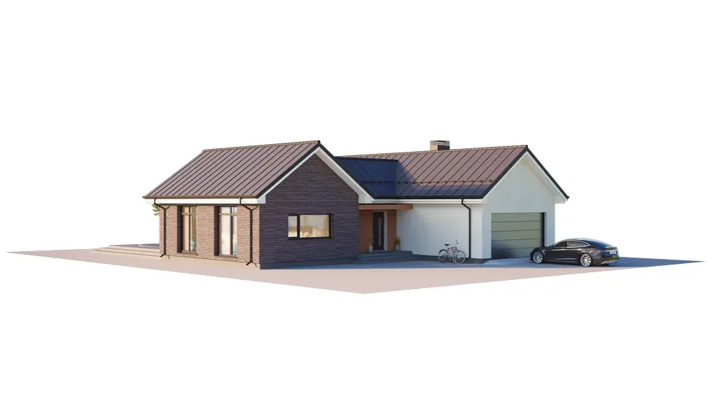 House Plan: 1574 ft², 1 Story, 3 Beds, 1.5 Baths, Open Floor Plan, 2-Car Garage