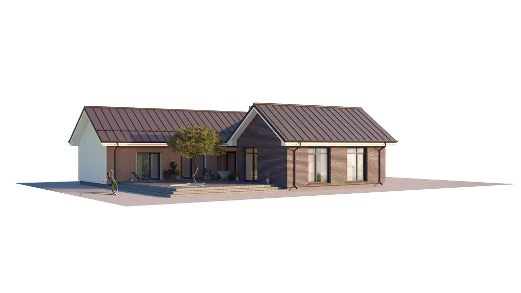 House Plan: 1574 ft², 1 Story, 3 Beds, 1.5 Baths, Open Floor Plan, 2-Car Garage