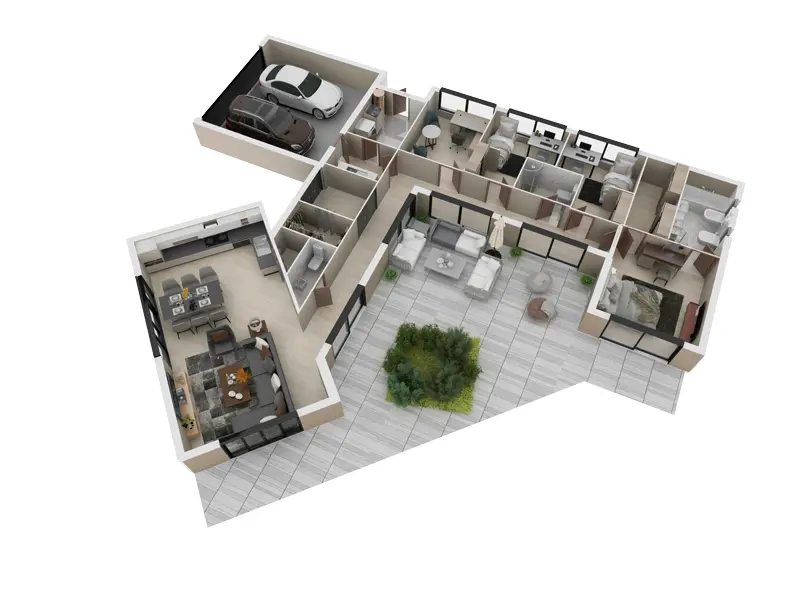 House Plan: 1752 ft², 1 Story, 3 Beds, Home Office, 2.5 Baths, Open Floor Plan, 2-Car Garage