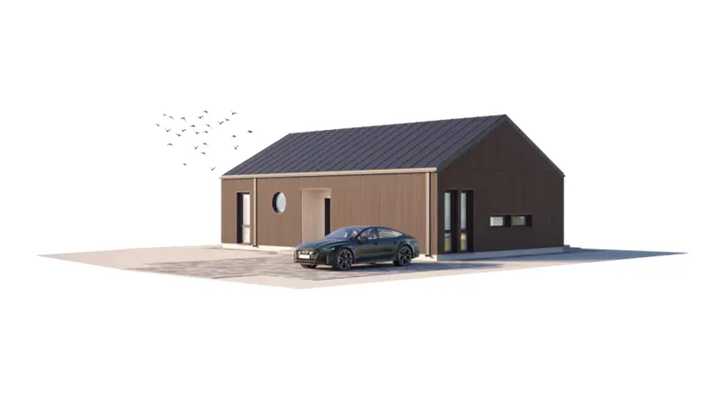 House Plan: 846 ft², 1 Story, 2 Beds, Home Office, 2 Baths, Open Floor Plan