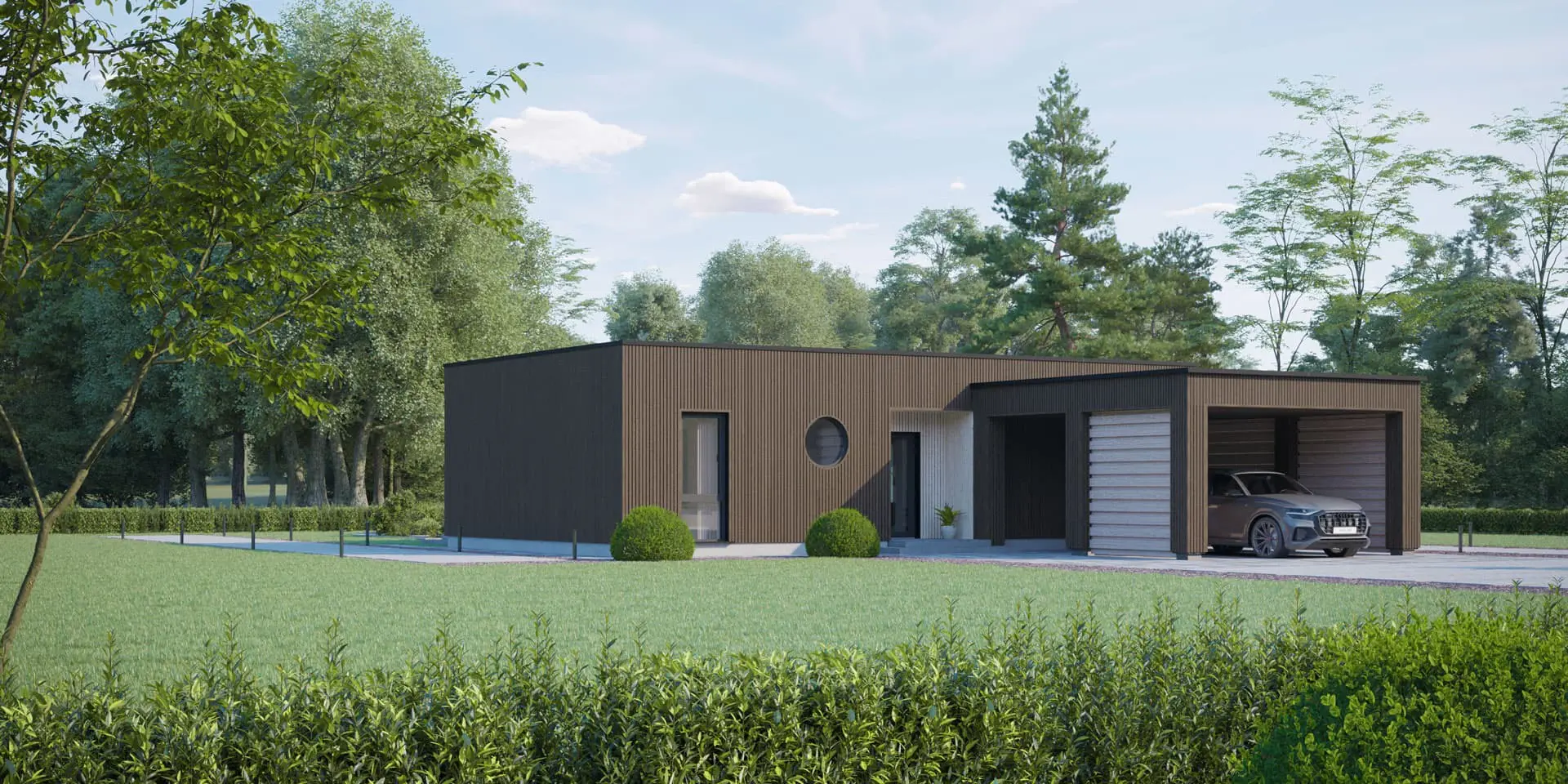 House Plan: 846 ft², 1 Story, 2 Beds, Home Office, 2 Baths, Open Floor Plan, Carport