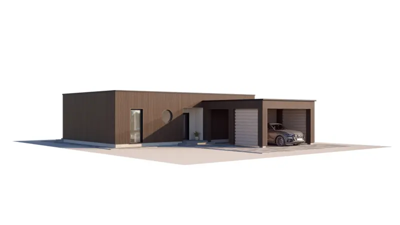 House Plan: 846 ft², 1 Story, 2 Beds, Home Office, 2 Baths, Open Floor Plan, Carport