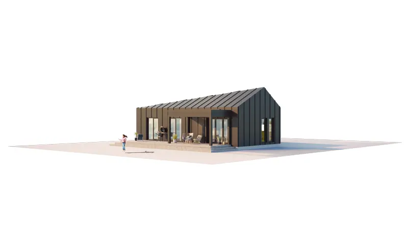 House Plan: 857 ft², 1 Story, 3 Beds, 1 Baths, Open Floor Plan