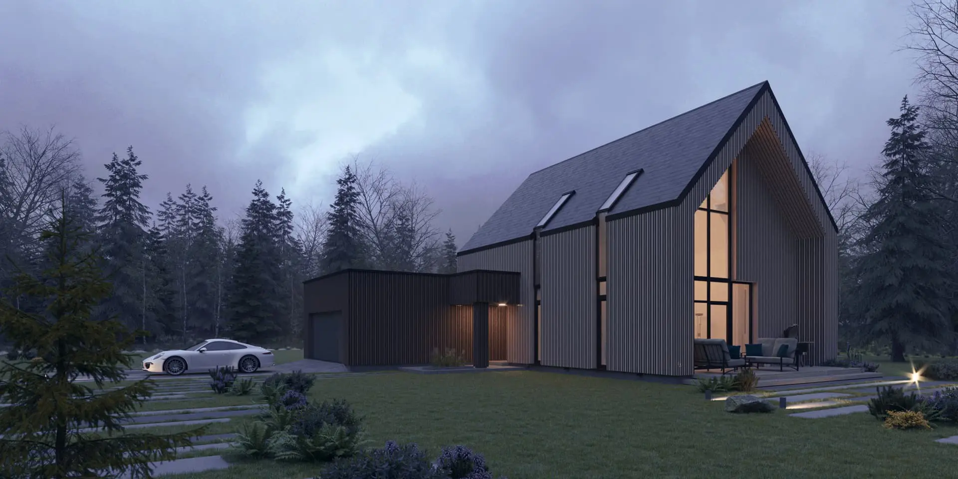 House Plan: 1202 ft², 1.5 Stories, 3 Beds, 2 Baths, Open Floor Plan, 2-Car Garage