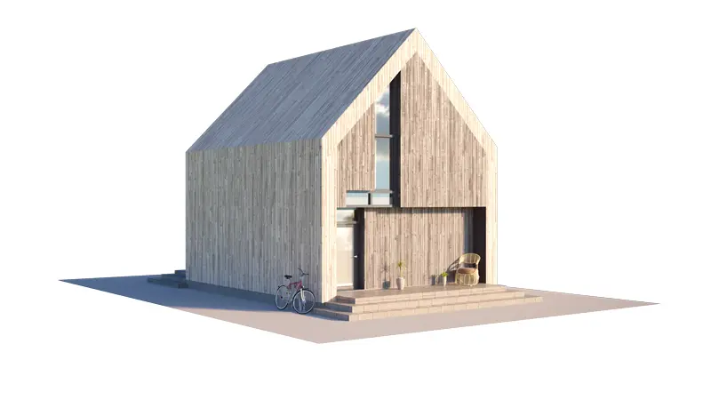 House Plan: 537 ft², 1.5 Stories, 1 Beds, 1 Baths, Open Floor Plan