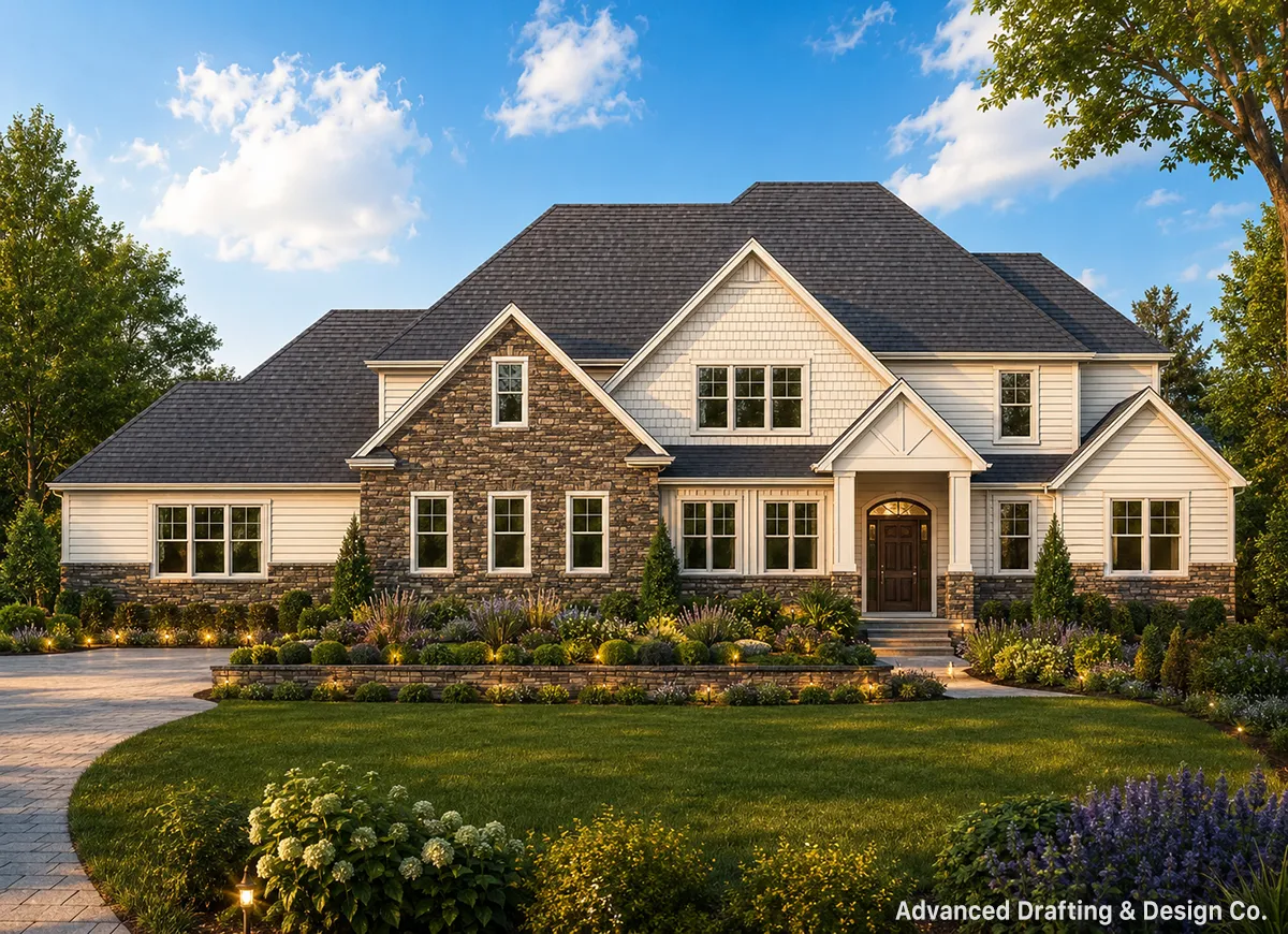 House Plan: 4682 ft², 1.5 Stories, 4 Beds, Home Office, 5.5 Baths, 3-Car Garage