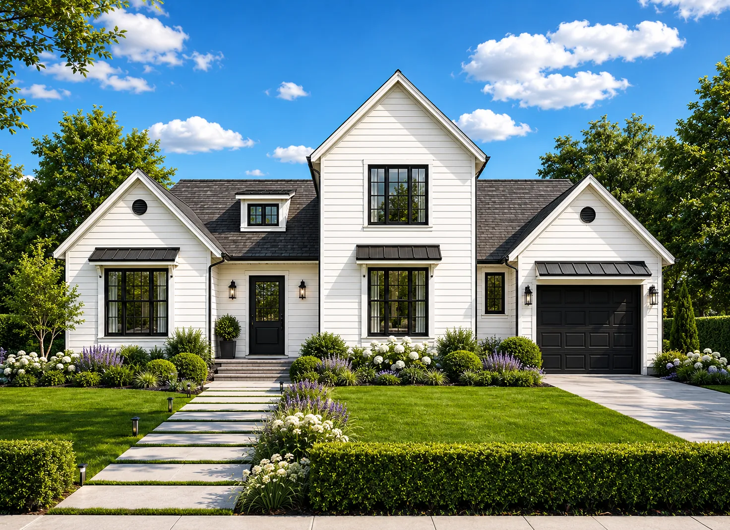 1.5-Story House Plan with Basement 2170 ft²: 4 Beds, 3.5 Baths, Open Floor Plan, 1-Car Garage