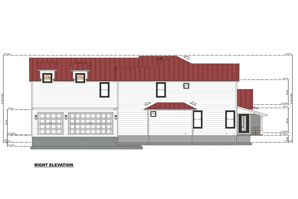 2-Story House Plan 4610 ft²: 4 Beds, Home Office, 3.5 Baths, Open Floor Plan, 3-Car Garage