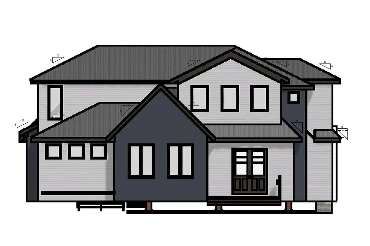 2-Story House Plan 3281 ft²: 3 Beds, Home Office, 3 Baths, Open Floor Plan, without Garage